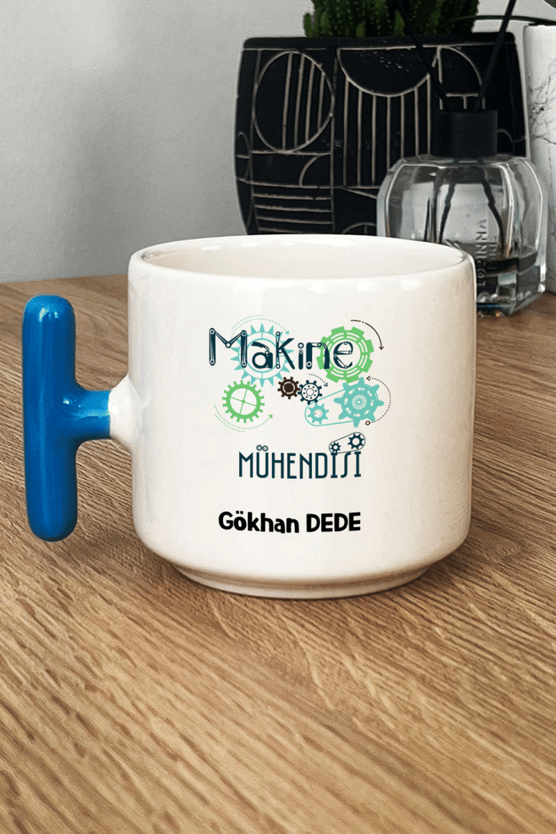Makine Mühendisi Hediye Kutusu - Kişiye Özel T Kupa, Seramik Kalemlik, Dekoratif Taş İsimlik, Güneş Anahtarlık