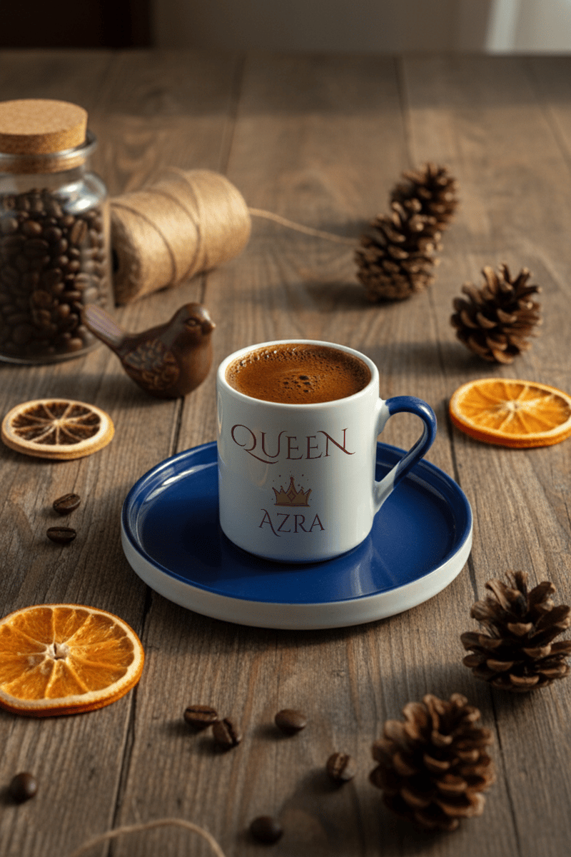 Queen Kişiye Özel Türk Kahvesi Fincanı