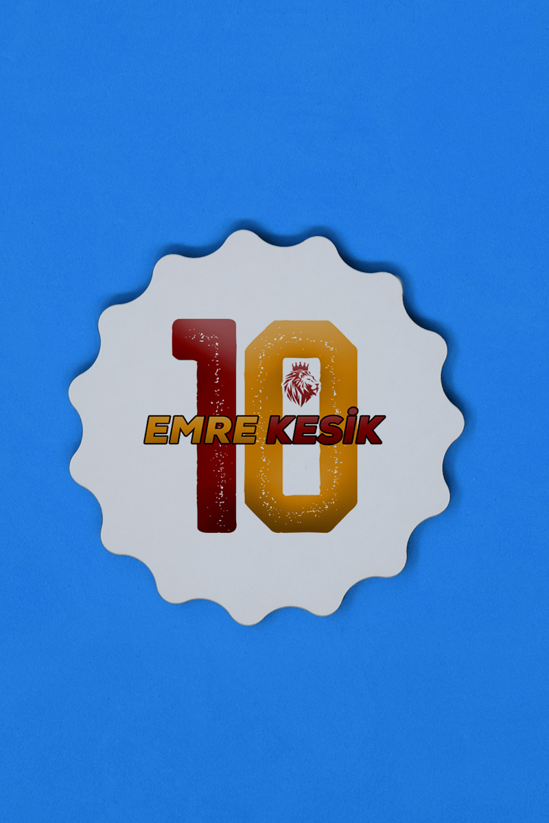 Sarı Kırmızı Taraftar Kişiye Özel Bardak Altlığı