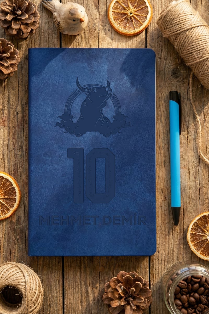 Sarı Lacivert Taraftar Kişiye Özel Defter ve Kalem