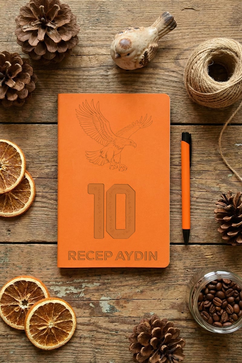 Siyah Beyaz Taraftar Kişiye Özel Defter ve Kalem