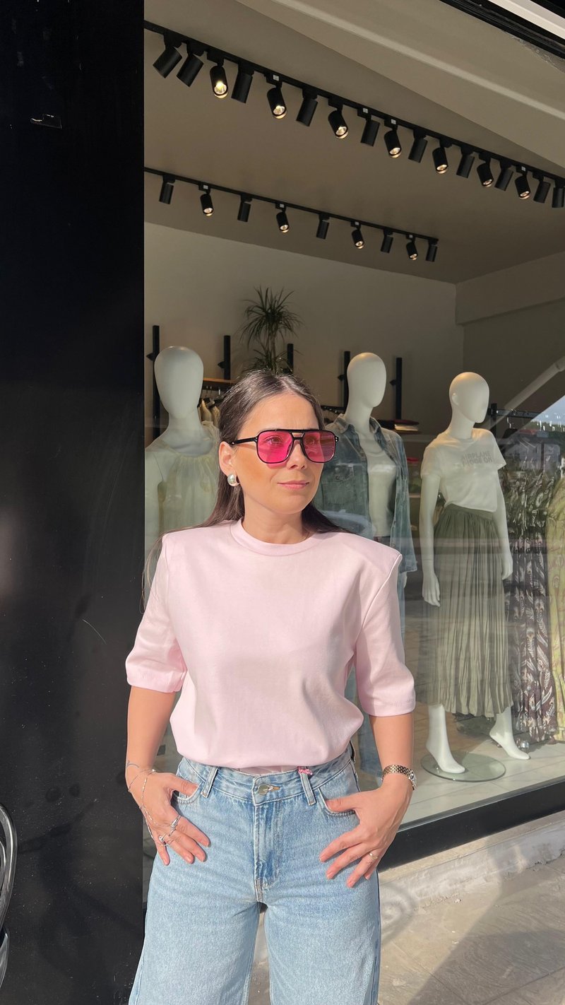 Pembe Vatkalı Tshirt