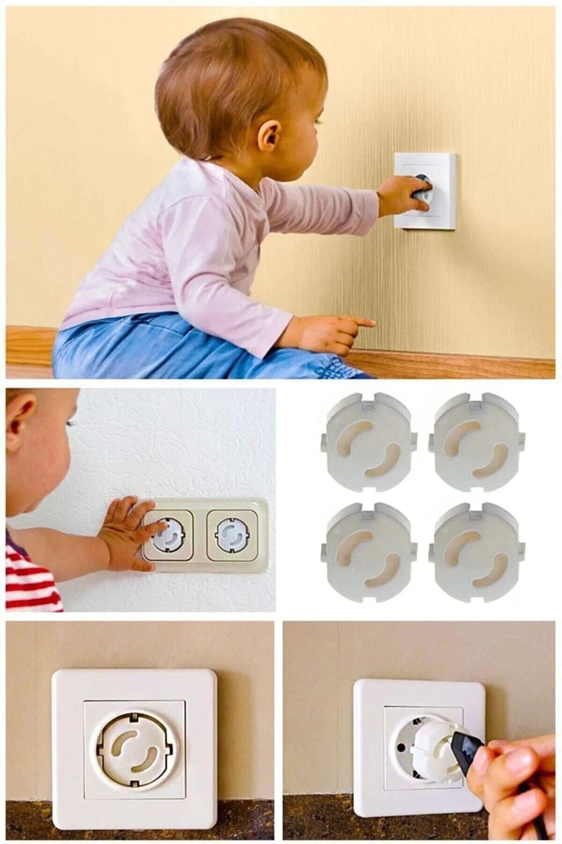 12 Adet Iz Bırakmaz Priz Kapağı, Bebek Ve Çocuk Güvenlik Koruma Piriz Kapatıcı