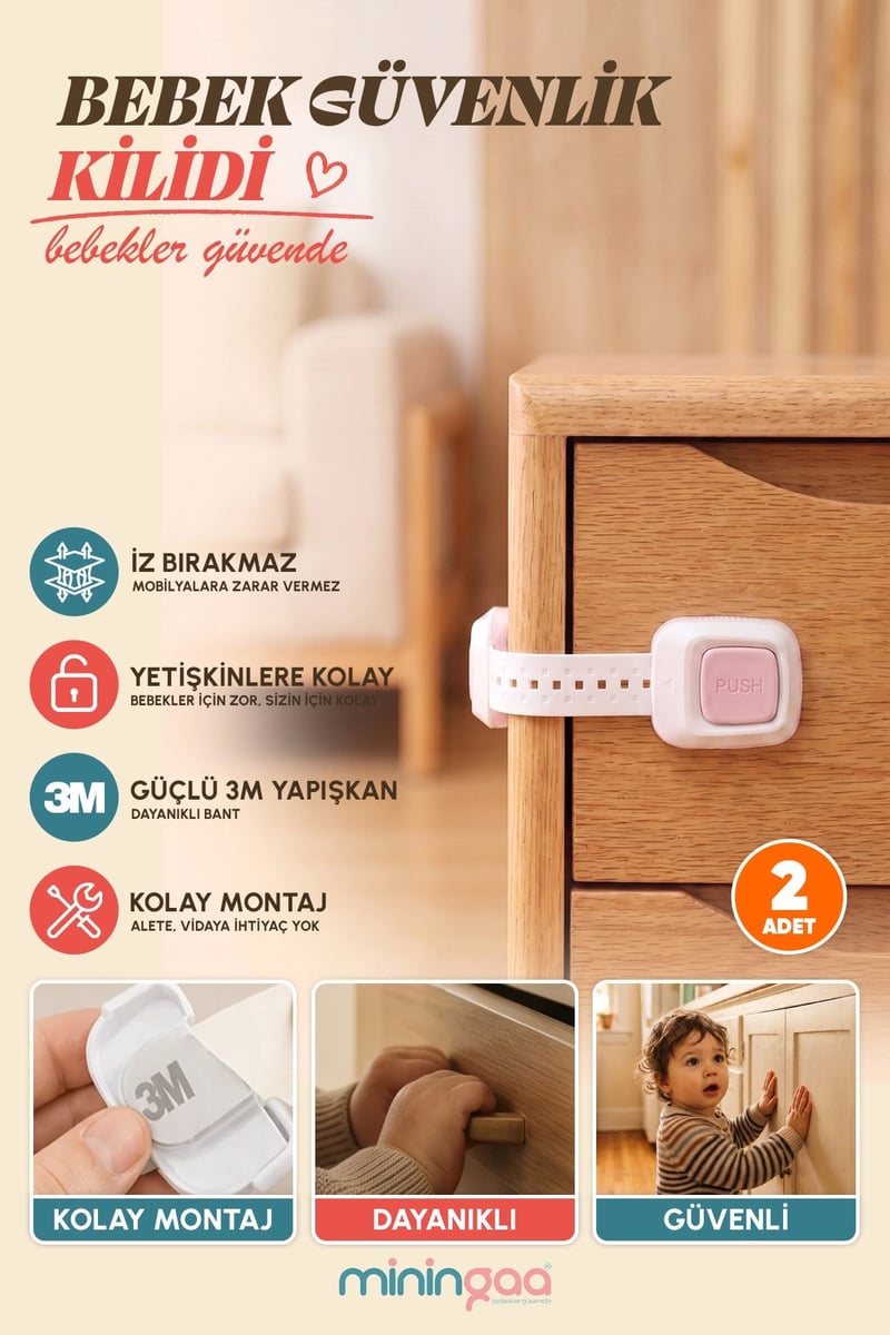 Miningaa Bantlı Kayış Kilit – Bebek Çocuk Güvenlik Kilidi