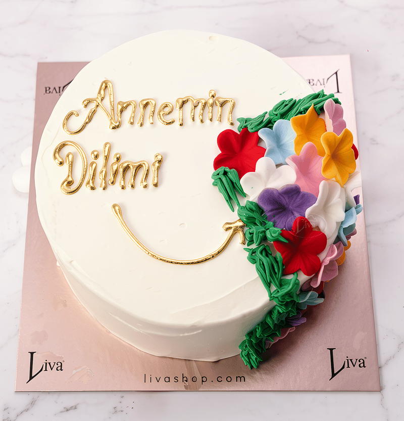 Annemin Dilimi Yazılı Pasta