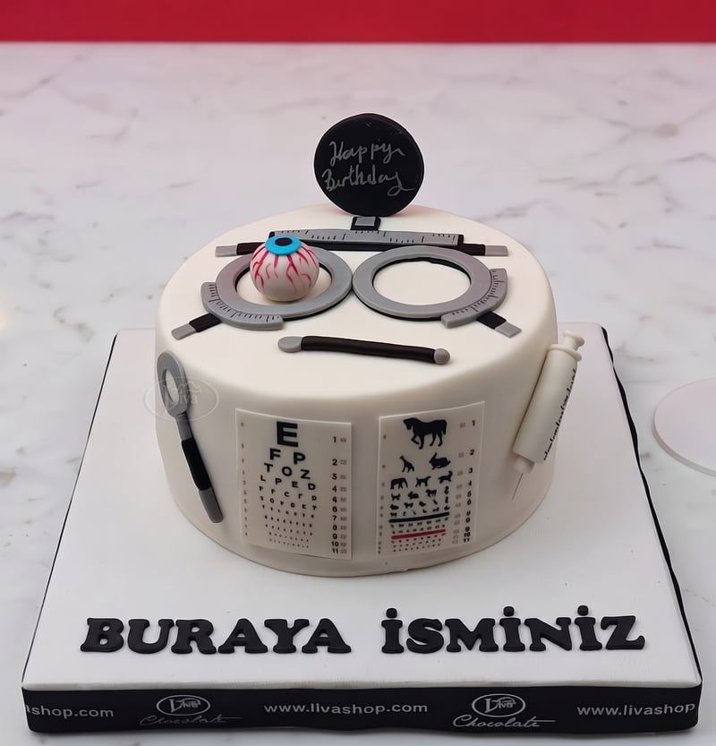 Göz Hekimi Temalı Özel Pasta