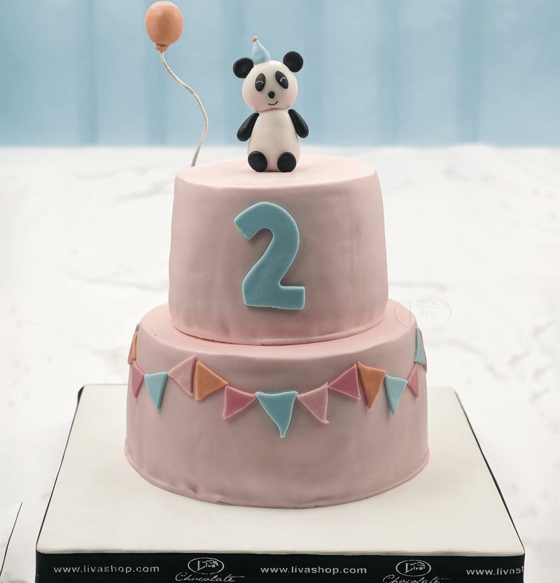 Pembe Panda Balon Özel Pasta