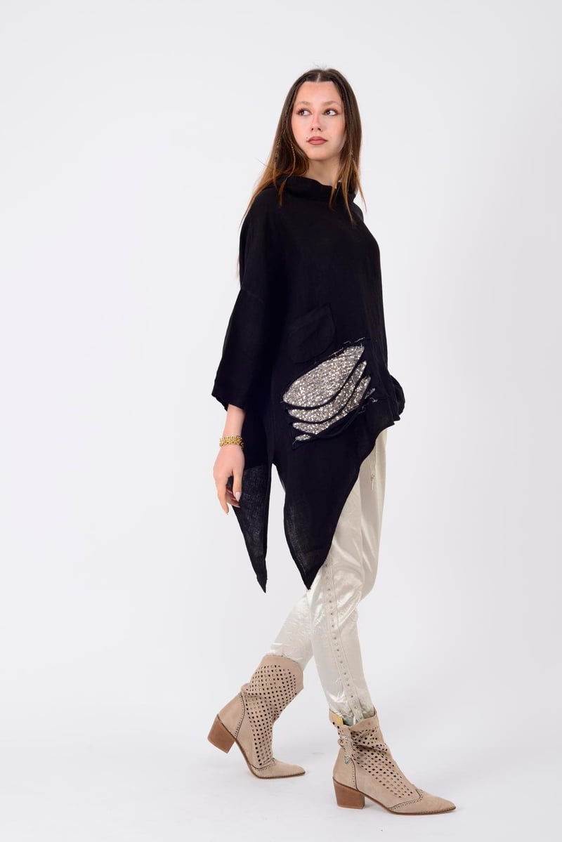 85589 ZIMBA DETAYLI PARLAK PANTOLON