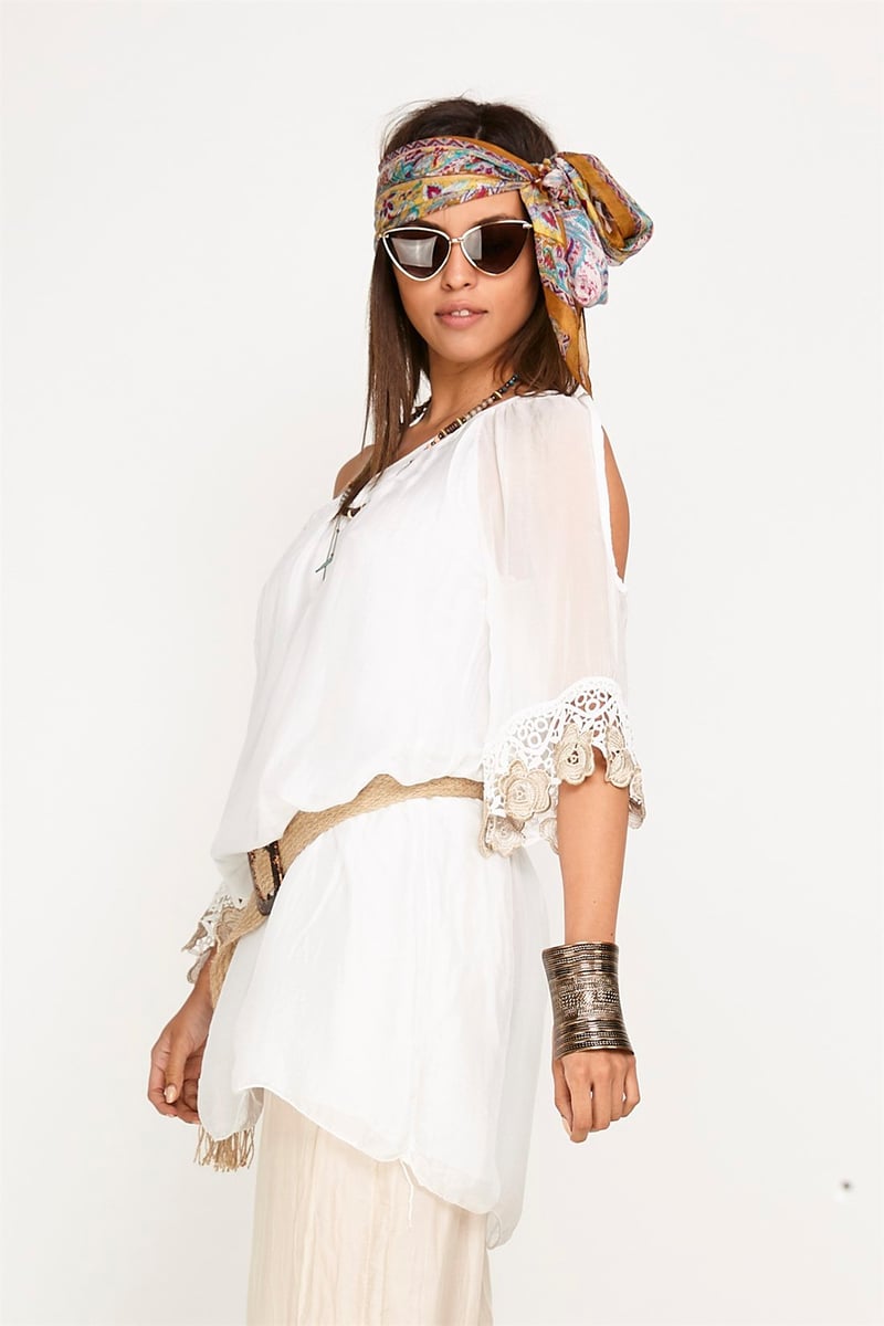 9586 DUO OPEN SHOULDER DRESS ARM WITH LACE