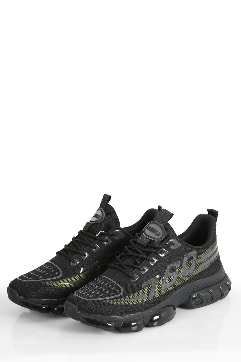 Cassidoshoes Siyah Çelik Örme Rahat Taban Erkek Spor Ayakkabı 