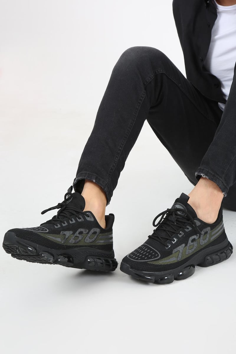 Cassidoshoes Siyah Çelik Örme Rahat Taban Erkek Spor Ayakkabı 