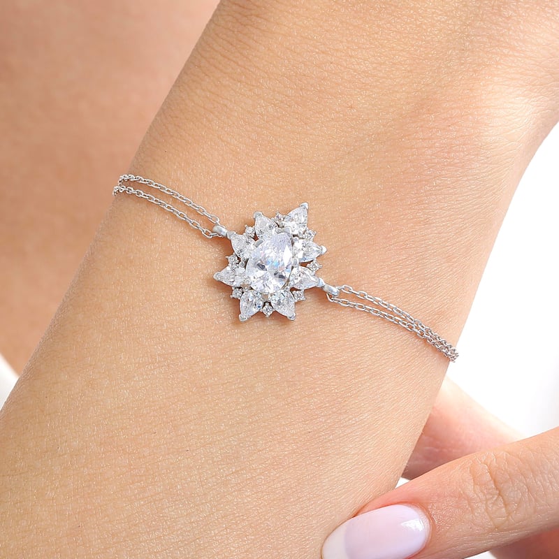 Effective Diamond Londra Tutkusu Işıltılı Gümüş Bileklik