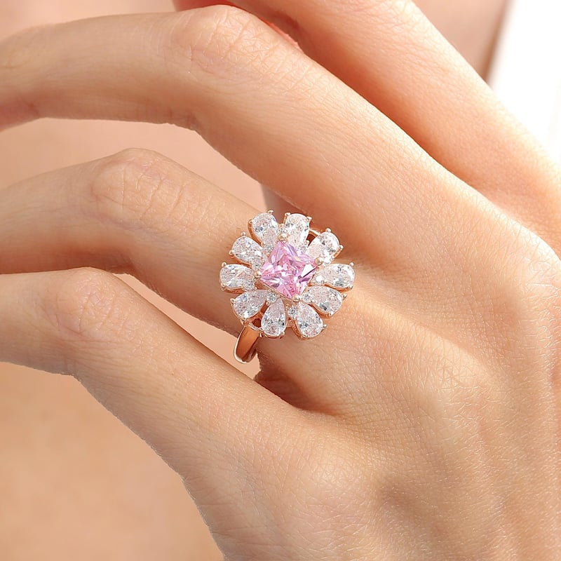 Effective Diamond Milano Rüyası Rose Renk Pink Taşlı Gümüş Yüzük