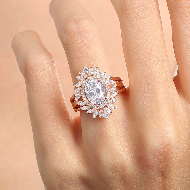 Effective Diamond Venedik Dansı Rose Renk Işıltılı Gümüş Yüzük