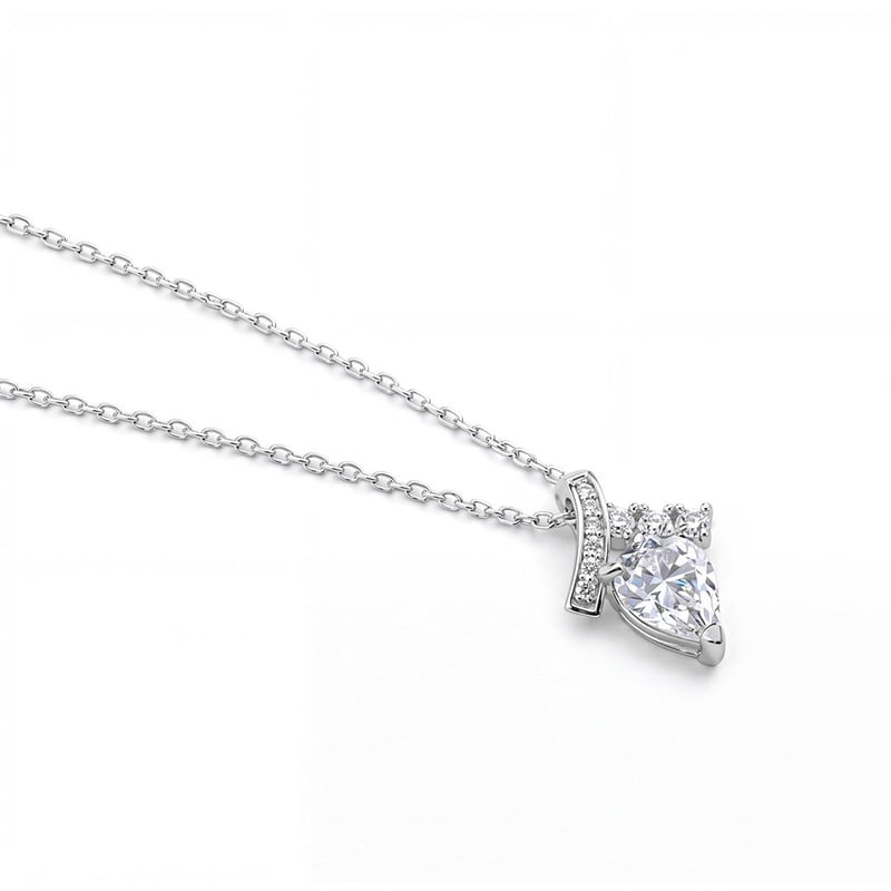0.80 Karat Mozanit Damla Kesim Gelin Duvağı Gümüş Kolye