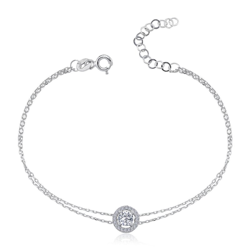 0.50 Karat Effective Diamond Büyülü Işıltı Tektaş Gümüş Bileklik