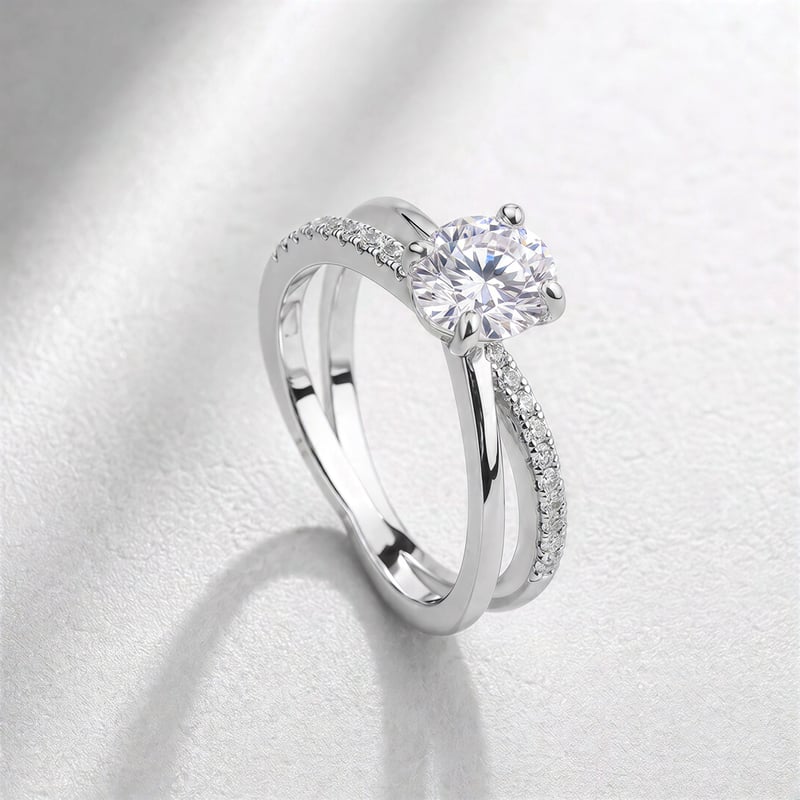 1.50 Karat Mozanit Oval Kesim Kader Bağı Tektaş Gümüş Yüzük