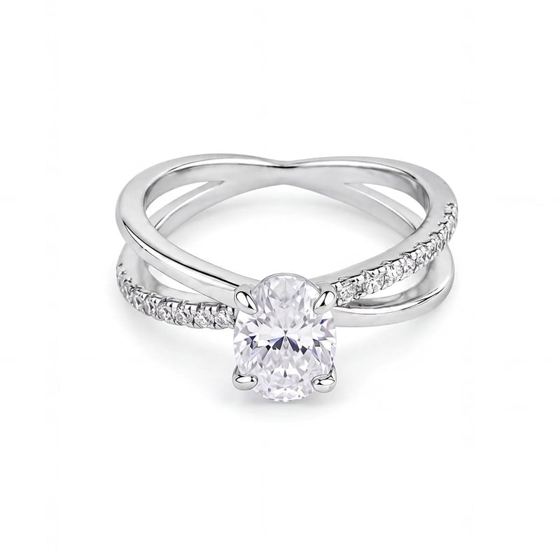 1.50 Karat Mozanit Oval Kesim Kader Bağı Tektaş Gümüş Yüzük