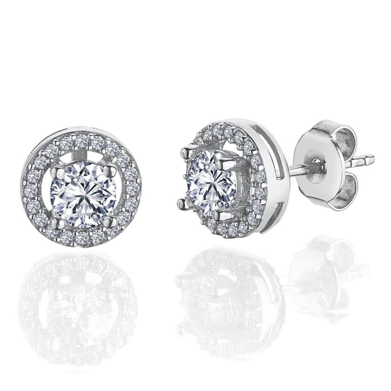 1.00 Karat Effective Diamond Büyülü Işıltı Tektaş Gümüş Küpe