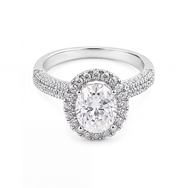 2.00 Karat Mozanit Oval Kesim Sihirli Ayna Tektaş Gümüş Yüzük