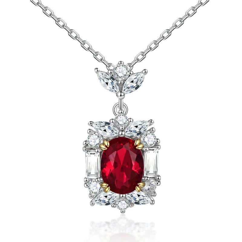 2.00 Karat Mozanit Oval Kesim Rüzgar Gülü Gümüş Kolye