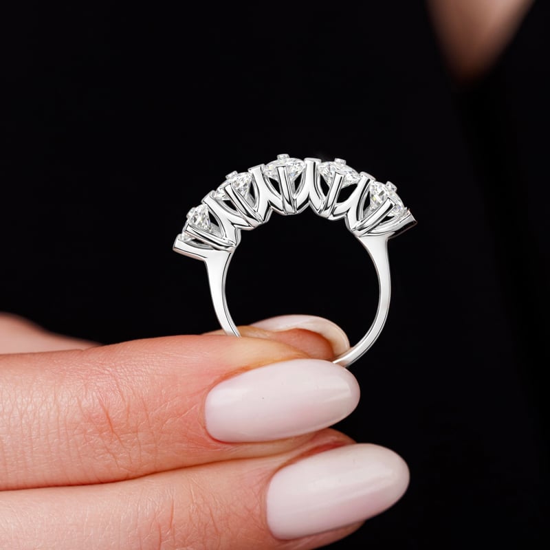 2.50 Karat Mozanit Markiz Masalı Beştaş Gümüş Yüzük