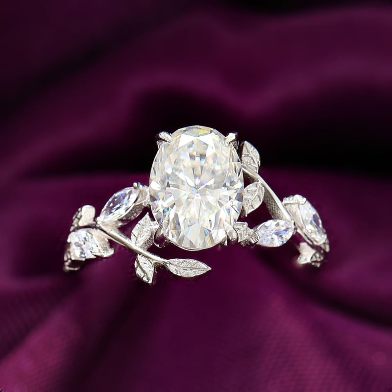 2.50 Karat Mozanit Aşk Sarmaşığı Tektaş Gümüş Yüzük