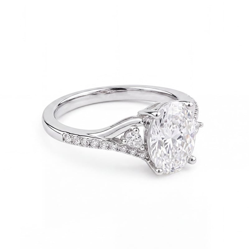 2.50 Karat Mozanit Oval Kesim Kader Bağı Tektaş Gümüş Yüzük