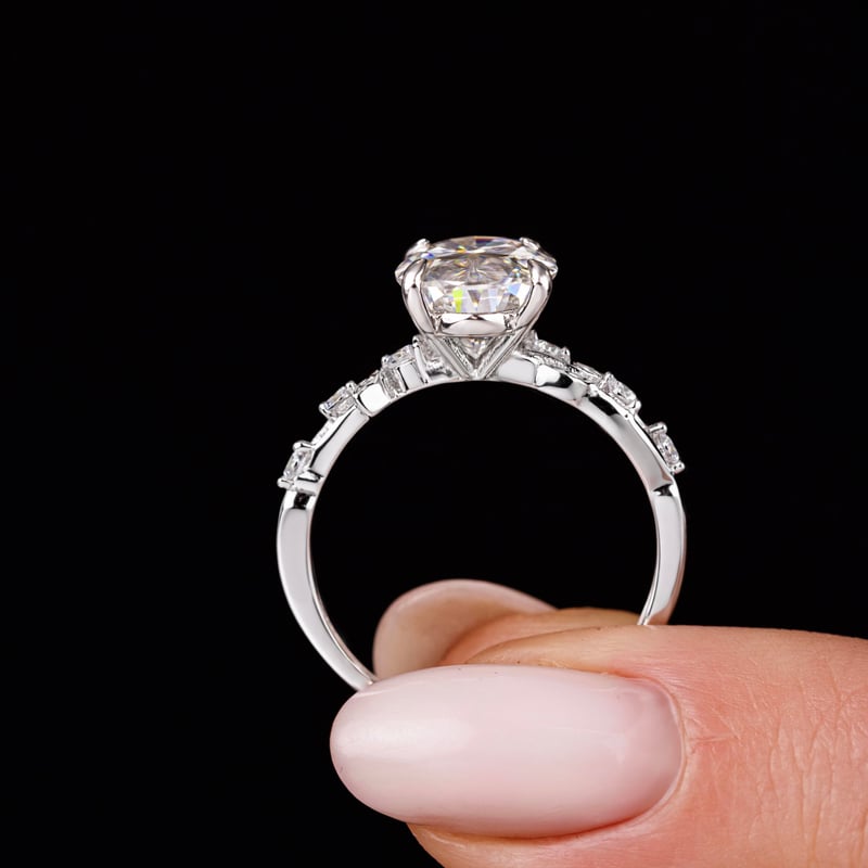 4.50 Karat Mozanit Bahar Bestesi Tektaş Gümüş Yüzük