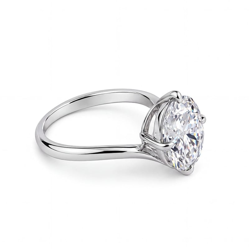 5.00 Karat Mozanit Oval Kesim Aşk Yörüngesi İkili Set Gümüş Yüzük