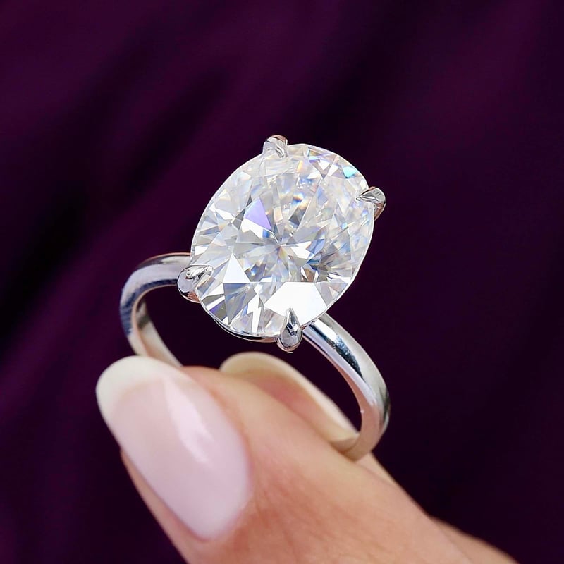 8.00 Karat Mozanit Parıltılı Güzellik Tektaş Gümüş Yüzük