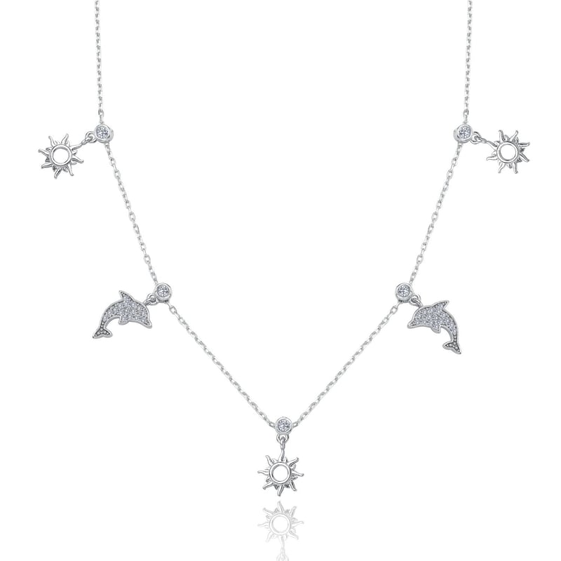 Akdeniz Güneşi Choker Gümüş Şans Kolye