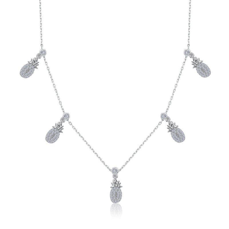 Ananas Sepeti Choker Gümüş Şans Kolye