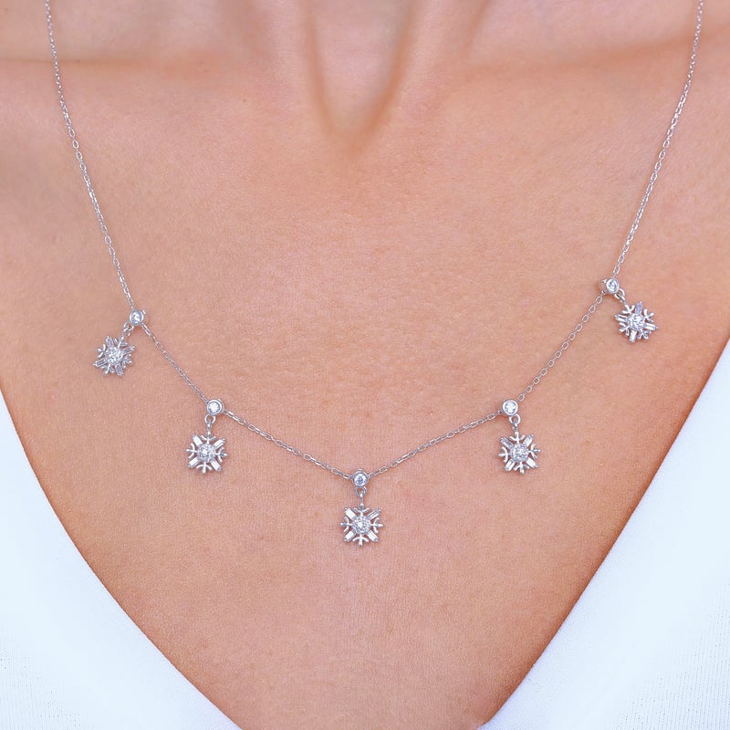 Asalet Kristali Choker Gümüş Şans Kolye