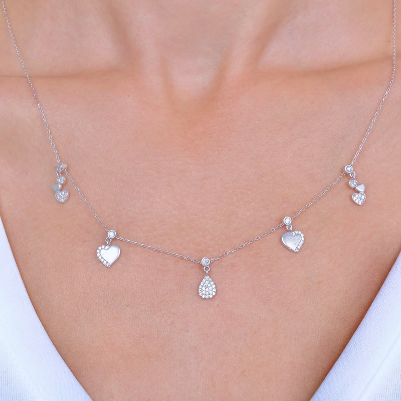 Aşk Damlası Choker Gümüş Şans Kolye