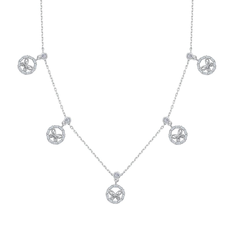 Baget Kelebeği Choker Gümüş Şans Kolye
