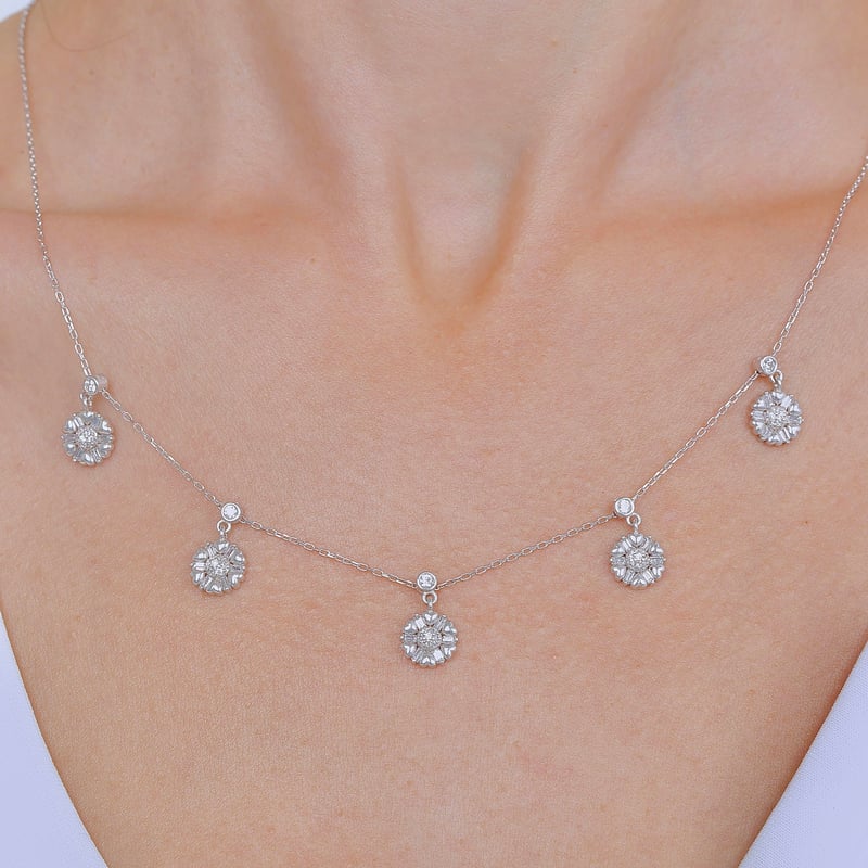 Baget Tomurcuğu Choker Gümüş Şans Kolye