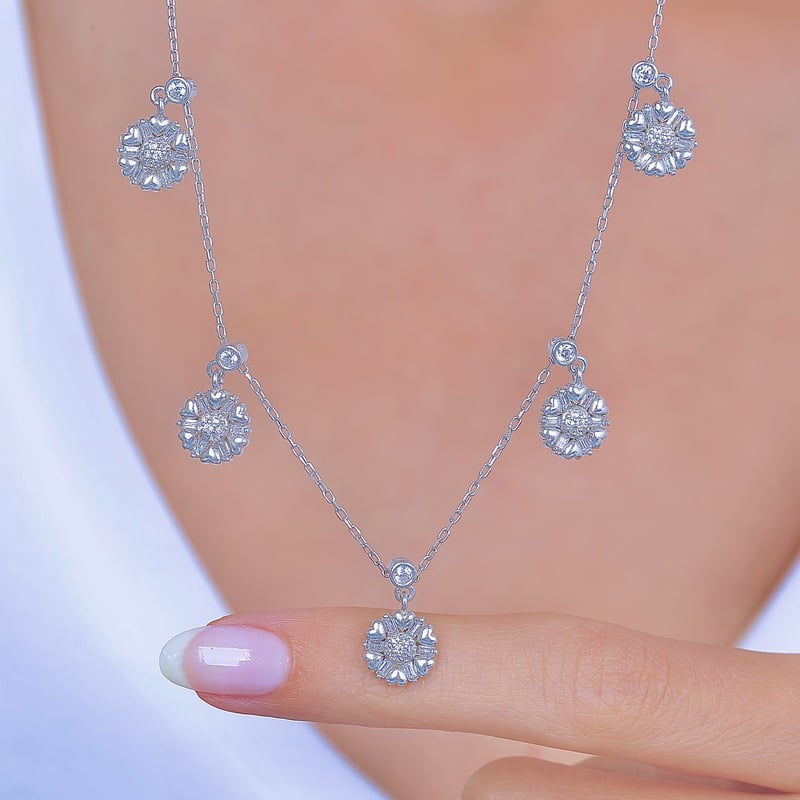 Baget Tomurcuğu Choker Gümüş Şans Kolye