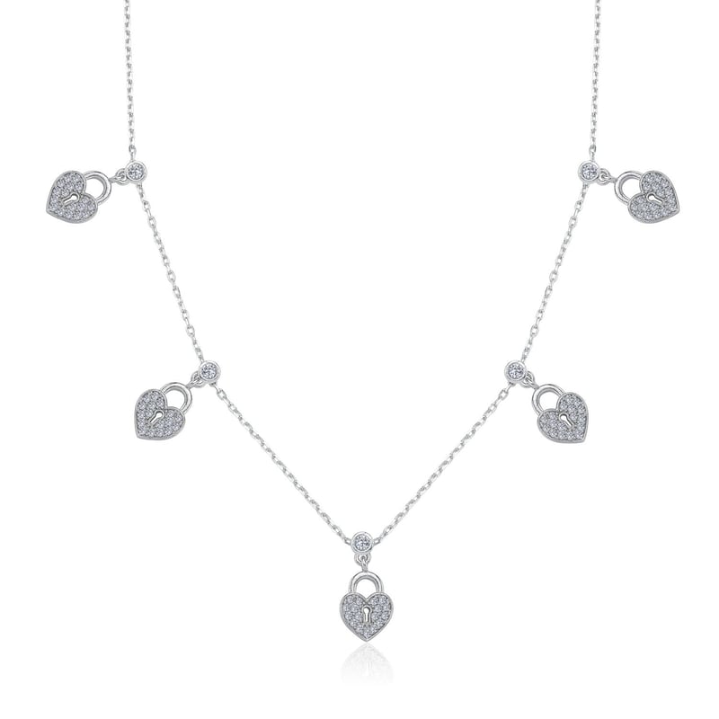Bağlı Kalpler Choker Gümüş Şans Kolye