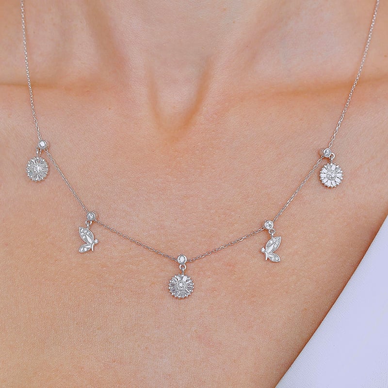 Bahar Dansı Choker Gümüş Şans Kolye