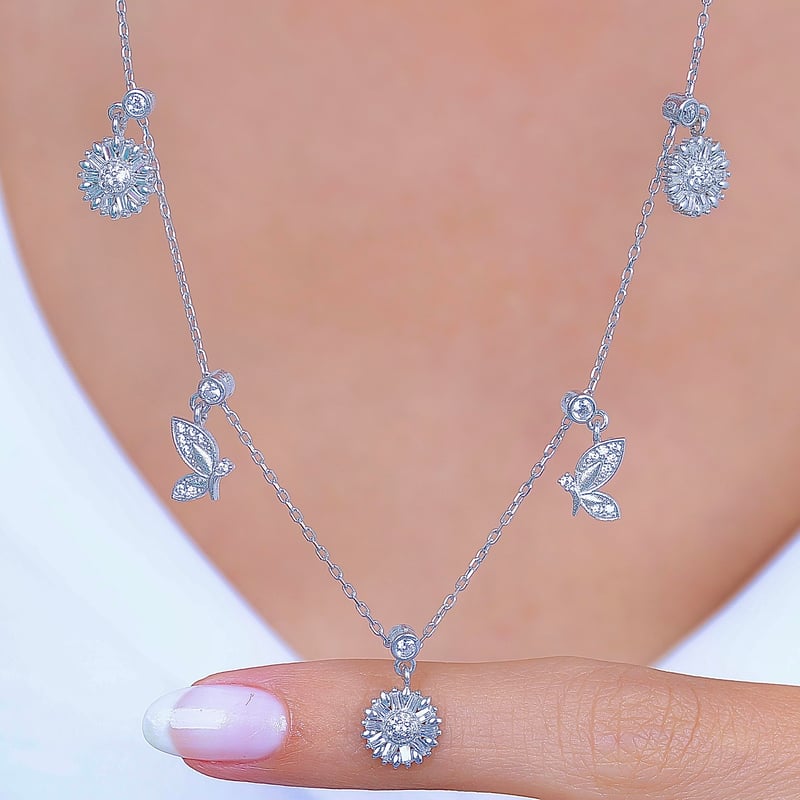 Bahar Dansı Choker Gümüş Şans Kolye