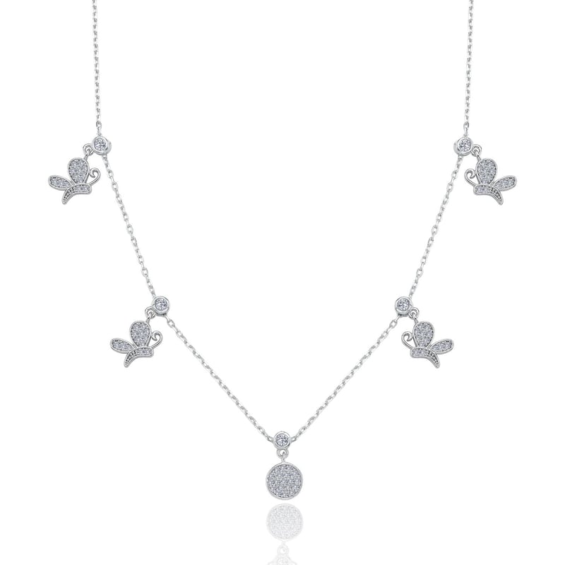 Bahar Kelebeği Choker Gümüş Şans Kolye