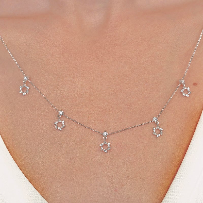 Bahar Tacı Choker Gümüş Şans Kolye