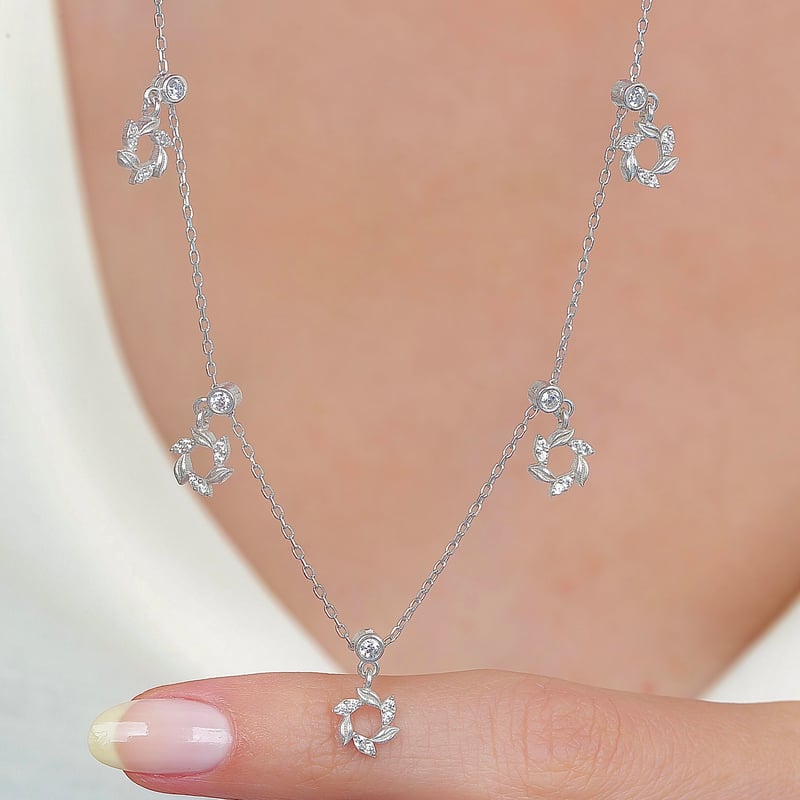 Bahar Tacı Choker Gümüş Şans Kolye