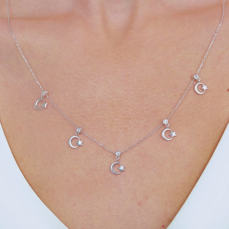 Bayrak Geçidi Choker Gümüş Şans Kolye