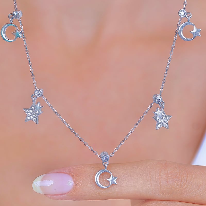 Bayrak Şöleni Choker Gümüş Şans Kolye