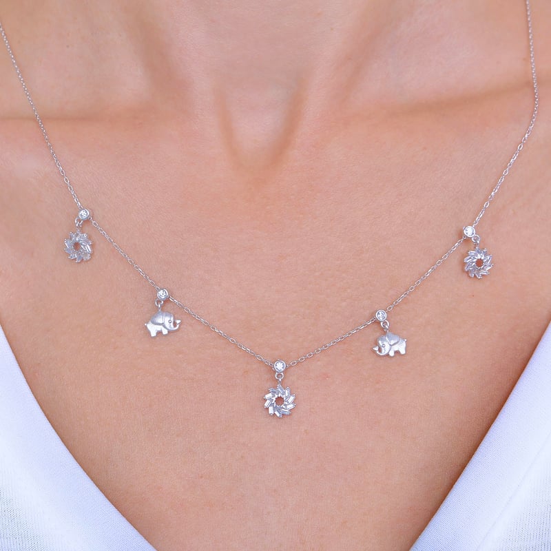 Bereket Güneşi Choker Gümüş Şans Kolye