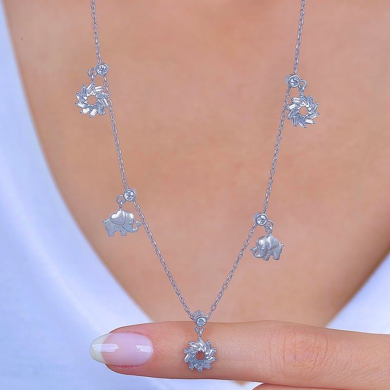 Bereket Güneşi Choker Gümüş Şans Kolye
