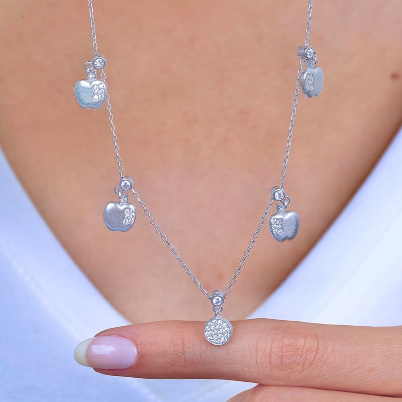 Cennet Meyvesi Choker Gümüş Şans Kolye