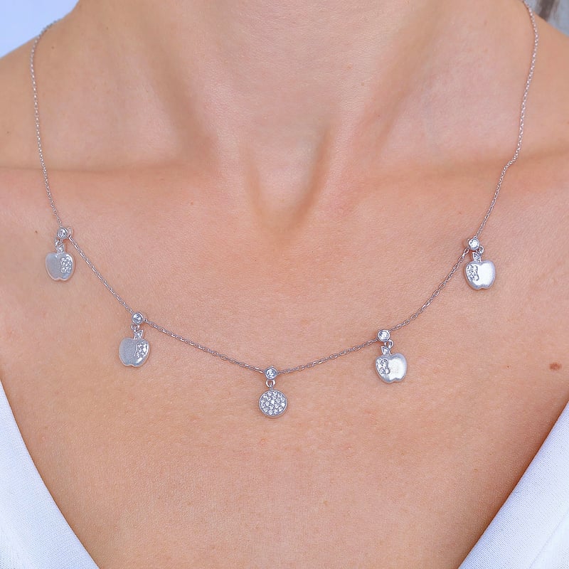 Cennet Meyvesi Choker Gümüş Şans Kolye